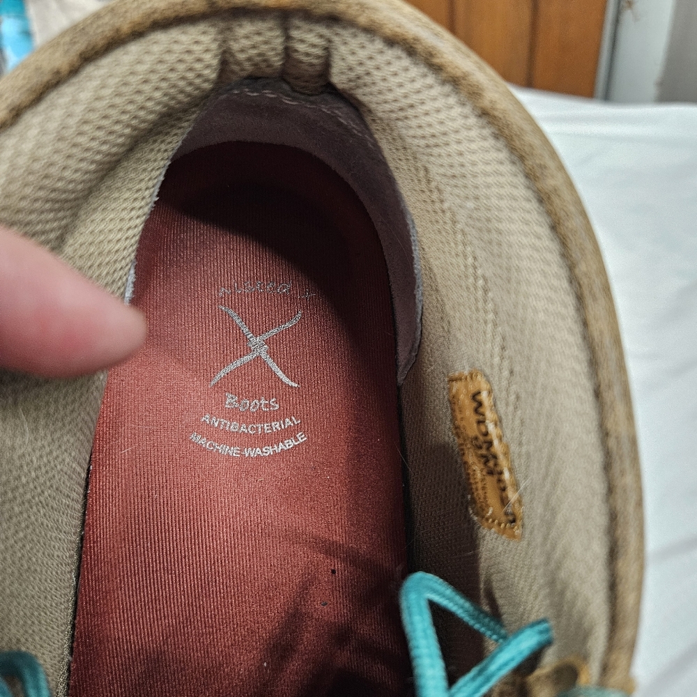 Twisted X Womens Chukka Driving Mocs, Turquoise/Brown Size 9 Western Leather - Picture 9 of 9